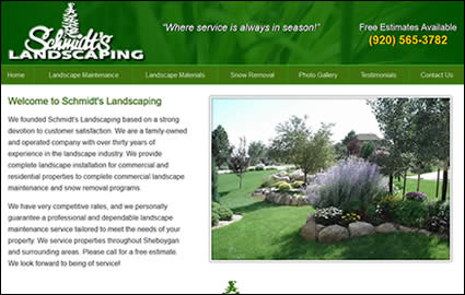 Custom Website Design for landscaping services